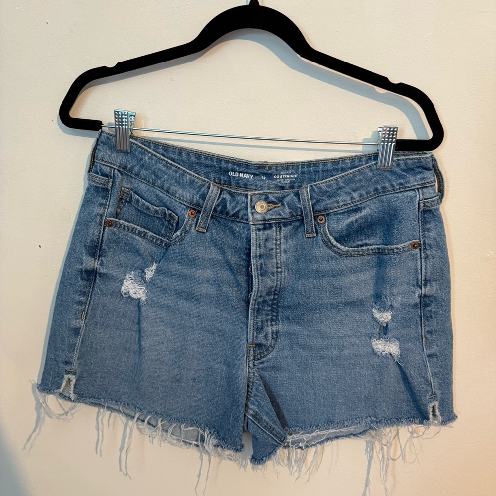 Old Navy Blue Jean Shorts Distressed Style